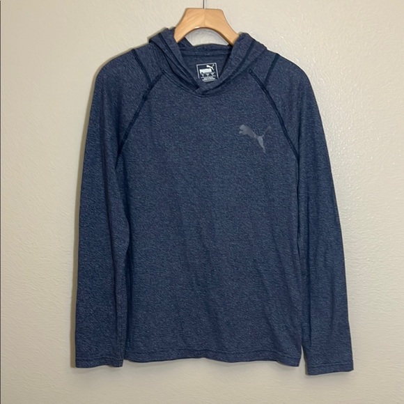 Puma Men's Blue Hoodie Long Sleeve Shirt - Picture 1 of 8